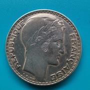20 franków 1933 Francja  Srebro 0,680 waga 20 g