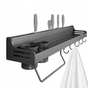 Metalowy organizer półka na przyprawy sztućce noże 40cm z haczykami  706