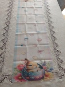 Nowa serweta świąteczna bieżnik "wielkanocny zajączek ",wymiary 117/34 cm