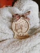 Drewniana Bombka Pingwinek 3D