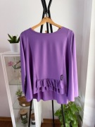 Fioletowa bluzka falbanką Minouu Przybylska & Jordanov jak nowa wiskoza