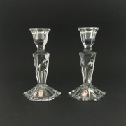 Para świeczników Huta Sudety, kryształ, PRL 