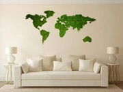 Mech naturalny na ścianę mapa świata 1,5x 0,7m