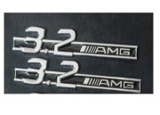 Naklejka 2szt CZARNY Emblemat Znaczek 3.2 Logo AMG MERCEDES 165x29mm