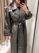 długi klasyczny płaszcz prochowiec Zara XS S 36 wiązany ysl patki 