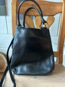 Torebka SKÓRA worek torba CZARNA DUŻO kieszonek TK MAXX