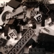 Klocki lego czarne i popielate  223 sztuk w kpl
