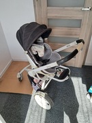 wózek Quinny Moodd 3w1 + gondola + fotelik, biało-czarny