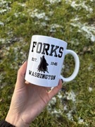 Kubek biały 330 ml forks zmierzch