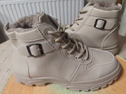 Nowe buty zimowe r42,5 wkładka 27,5cm,ocieplane, wygodne, beżowy-khaki 