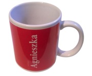 Kubek dla Agnieszki z imieniem Agnieszka czerwony 370ml solidny WARTO