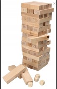 GRA drewniana jenga numeryczna WIEŻA Z KLOCKÓW