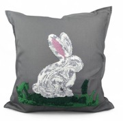 Poduszka Wielkanoc Zając handmade Haft 3D 50x50cm Rękodzieło