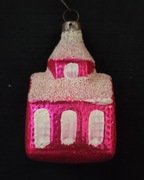 Bombka prl kościół domek kościółek retro ozdoby bombki choinkowe vintage 