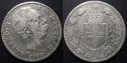 Włochy 2 liry 1883, srebrna moneta srebro