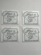 Zestaw pakiet 4 białych naklejek wlepek z czarnym napisem Have a Great Life