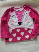Bluza różowo biały lisek 6-7lat 