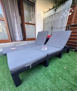 Leżak technorattan szary - idealny na balkon