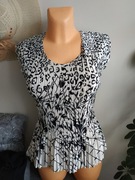 KRISS__ czarno biała bluzka plisowana mix wzorów__IDEALNA___36