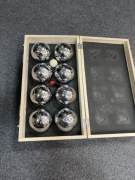 Kule do gry Bule Boule Zestaw 8 sztuk Drewniana walizka Relaxdays DEFEKT