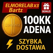 Lineage 2 L2 Elmorelab Bartz x3 | 100KK Adena 100 milionów | Szybko + Bonus