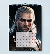 KALENDARZ ŚCIENNY A3 2026 – WIEDZMIN Każdy miesiąc z inną postacią!