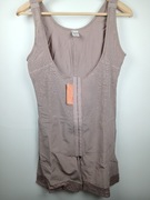 Body wyszczuplające modelujące beżowe gorsetowe koronkowe 3XL