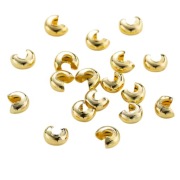 Koraliki Osłonki Maskujące, Zaciskowe, Mosiądz Pozłacane 14K, 3mm, 5szt.