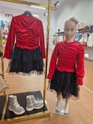 Cudna czerwona sukienka tiul Święta Boże Narodzenie r. 104