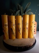 Naturalna świeca walec.czysty wosk pszczeli. prezent Walentynki