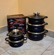 Garnki marmurkowe 5szt czarne lub szare 