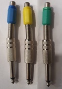 ADAPTER WTYK JACK 6,3mm gniazdo chinch żeńskie