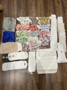 zestaw pieluch wielorazowych, wkladow i worki 