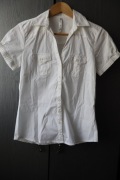 Bawełniana biala bluzka S / XS, Piazza Italia, włoska, klasyczna, elegancka