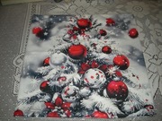 Gwiazda betlejemska choinka bombki poszewka powłoczka na poduszkę jaśka