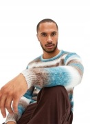 SWETER MĘSKI 3-KOLOROWY O GŁADKIM SPLOCIE PROSTY KRÓJ _LZ B.P.C 58