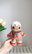 Piernikowy ludzik na szydełku handmade, dekoracja świąteczna