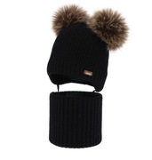 Komplet czapka i komin 100% wełna merino