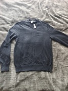 Amazon Essential klasyczny granatowy sweter męski z dekoltem w serek rozm S