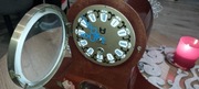 Stary Zegar kominkowy mechaniczny drewniany U Halle GDR po serwisie