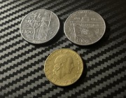 Zestaw - stare monety Włochy - lira włoska - 2x100, 1x200 - 1980/1981/1978