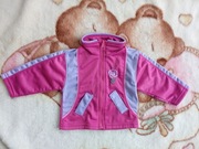 Różowa sportowa zasuwana bluza 74 - 80 haft róża kwiatek kieszenie jak nowa