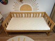 Łóżko dziecięce 160x80 drewniane + stelaż + materac antyalergiczny