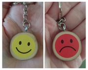 Uśmiechnięta buźka. Brelok do kluczy. Emotka