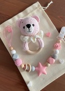 Zestaw: grzechotka + zawieszka na smoczek 