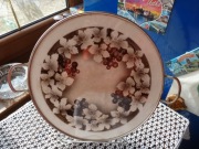 Przedwojenna porcelanowa brązowa taca !!!