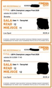 Dwa bilety CinemaCity Kraków Bonarka Finał Ligi Mistrzów 30.05.2026