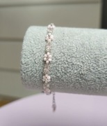 Pleciona bransoletka kwiatki pudrowy róż 