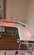Stół Gamingowy Narożny Biurko dla Gracza z Dodatkową Półką na Monitor  led