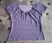 Bluzka damska krótki rękaw fioletowa rozmiar M